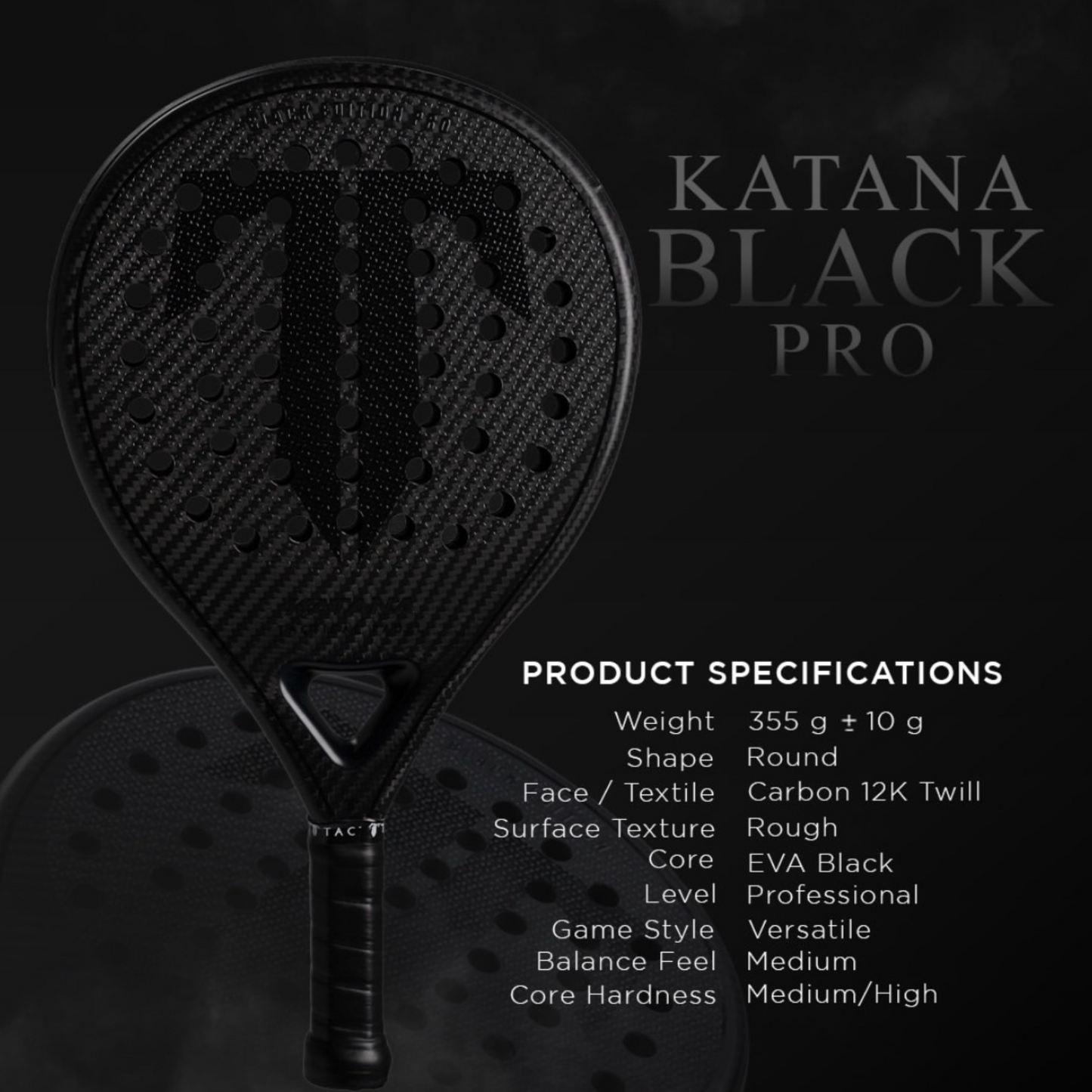 Tactical Padel Katana Black Pro